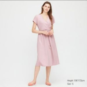 Uniqlo Crepe Jersey Short Sleeve Wrap Dress